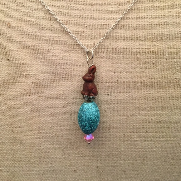 Handmade Other - Chocolate Bunny Easter Egg Necklace